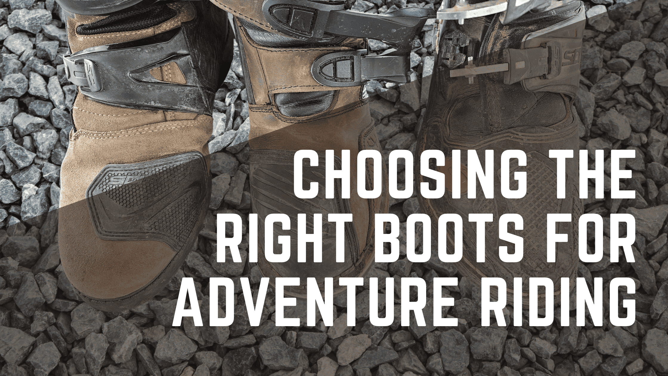 Comparison between soft adventure touring boot and stiff off-road motorcycle boot
