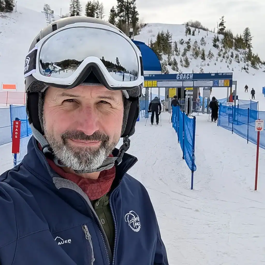 Bret snowboarding at a local ski area.